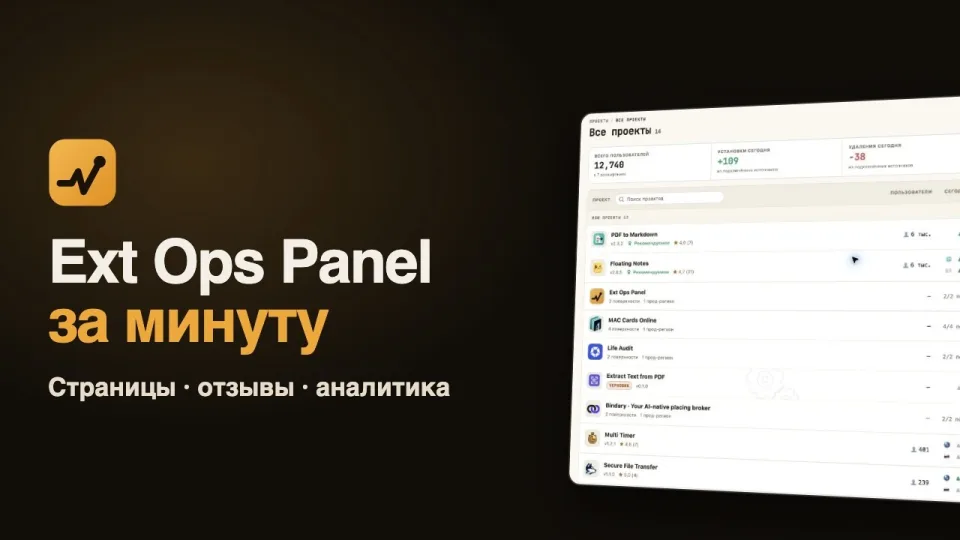 Демо Ext Ops Panel: lifecycle-страницы, обратная связь и статистика